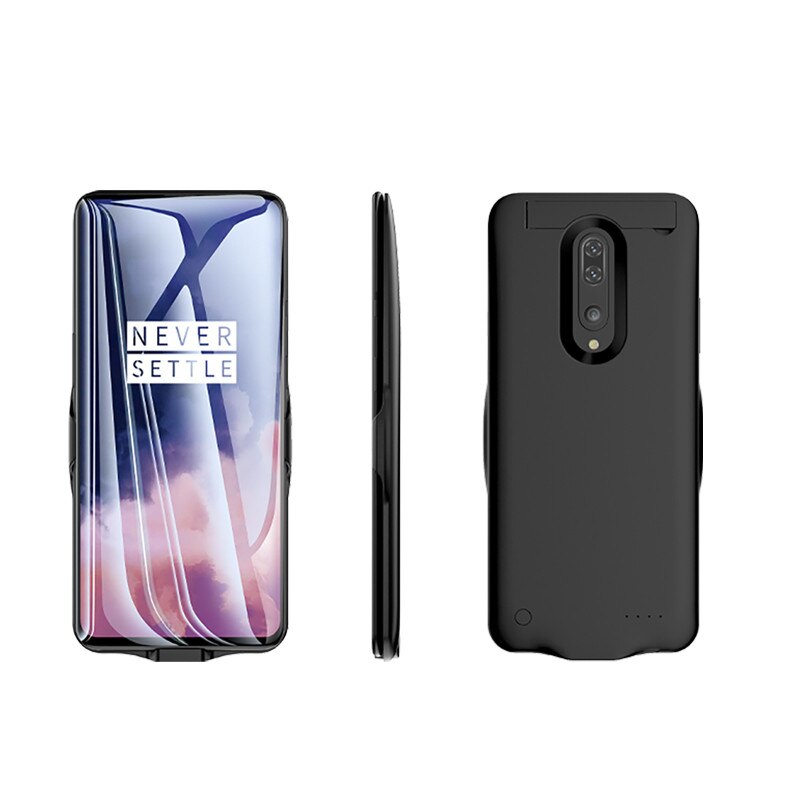 Power Case For Oneplus 7T Pro Slim Backup Battery Charger Power bank Back Cover for One Plus 7T 1+7T Back clip battery Cases: Oneplus 7T Pro Black