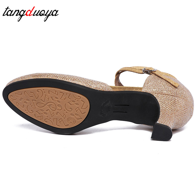 freundlicher freundlicher Latein tanzen Schuhe Frauen Ballsaal Tango Latein Salsa Tanzen Schuhe Mädchen der Silber Gold Pailletten niedrig Fersen tanz Schuhe
