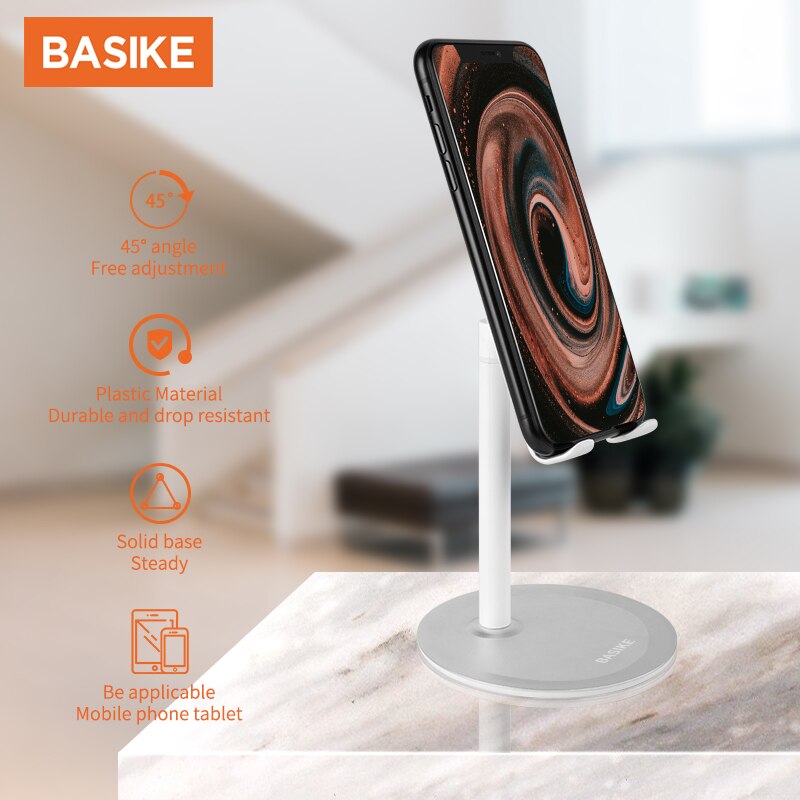 BASIKE – Support de téléphone portable réglable, accessoires universels pour iPhone et Xiaomi, pour table et bureau, pour smartphone et tablette,