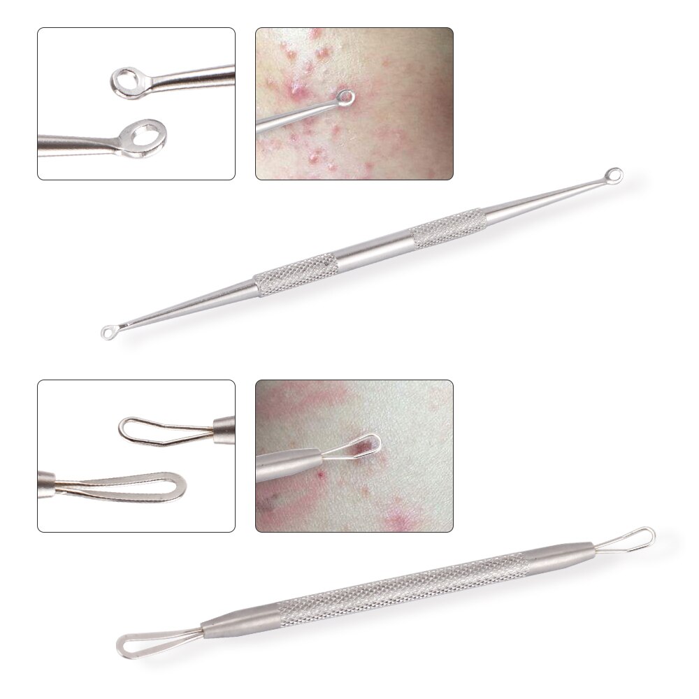 8Pcs Blackhead Remover Tool Black Spots Needles Pore Cleanser Vacum Comedone Pimple Blemish Extractor Beauty Acne Remover Tools
