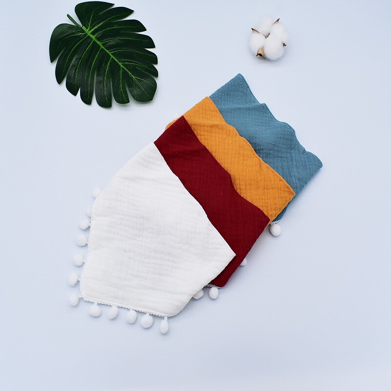 Elinfant feste farbe fransen spitze 28*38cm 100% baumwolle musselin weiche Baby bandana sabbern lätzchen