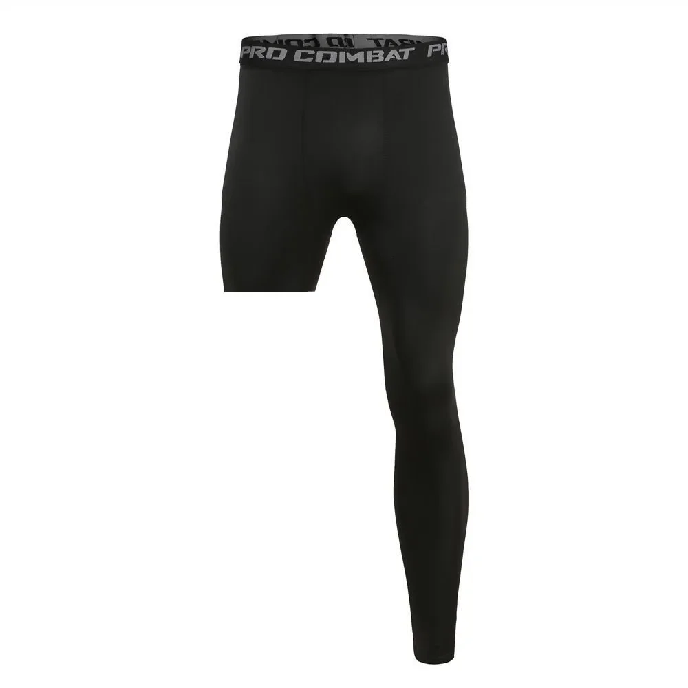 Compressiebroek voor heren Basislaag Oefenbroek Hardlopen Sport Cropped legging met één been Basketbal Voetbal Yoga Fitness