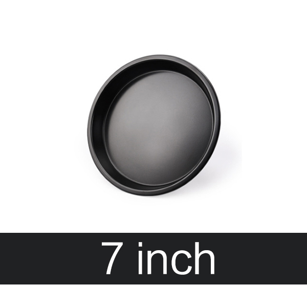 1Pcs Dikke 6/7/8/9/12/13-Inch Carbon Staal Non-stick Pizza schotel Ronde Pizza Plaat Diy Thuis Bakken Lade Bakvorm Oven: 7 inch