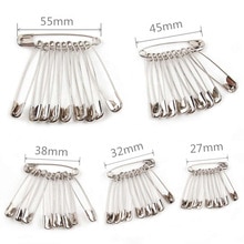 50pcs Safety Pins DIY Sewing Tools Accessory 5 Kinds Size Silver Metal Needles Large Safety Pin Small Brooch YJ379