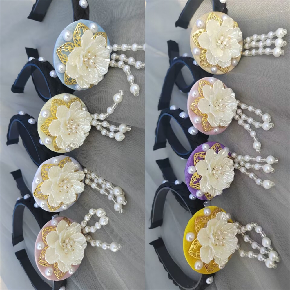 1pcs Korean Version Tassel Flower Hairband Traditional Classical Ethnic Style Headdress Hanbok Accessories Women Girl