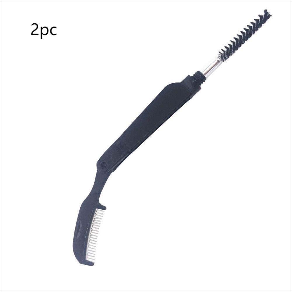 Mini peine plegable de doble punta para pestañas, cepillo separador de cejas, máscara de elevación, peine de Metal, herramienta de extensión de para mujer: 2PC