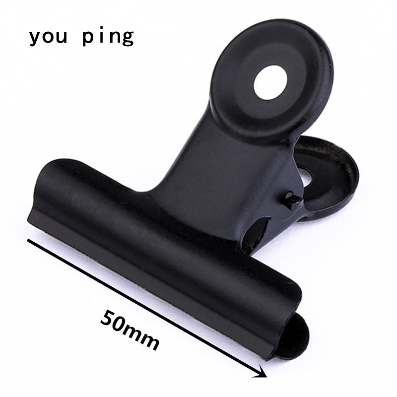 50mm 38mm 31mm 22mm Black Round Metal Clamp Paper Bookmark Clips Binder Clip Student School Office Supplies: Black -50mm