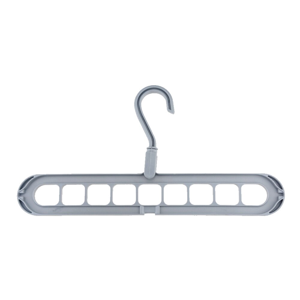 Perchas ropa-caballo soporte multipuerto ropa de bebé-caballo bufanda de plástico estante de almacenamiento 9 agujeros gancho multifuncional ahorrar espacio: Gris