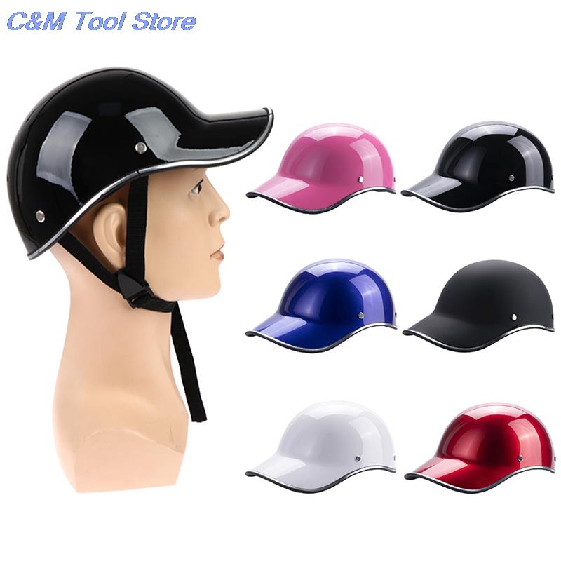 1pc baseball cap stil motorcykel halvhjelm sikkerhedshjelm til cafe racer chopper scooter halv ansigt vintage sommer kasket