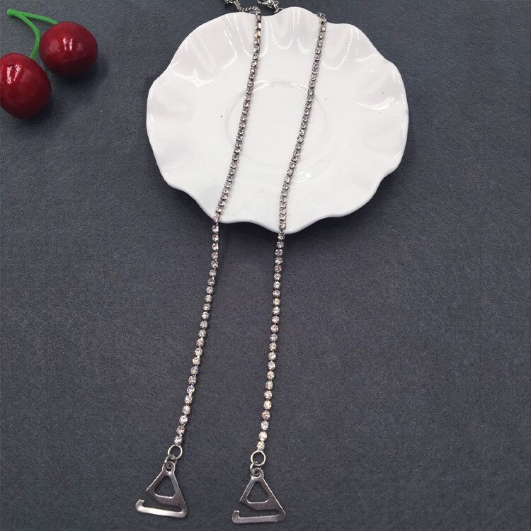 Strass Vrouwen Beha-bandjes Crystal Beha Schouder Accessoires Verzilverd Metallic Lingerie Accessoires: Silver / 2.2cm