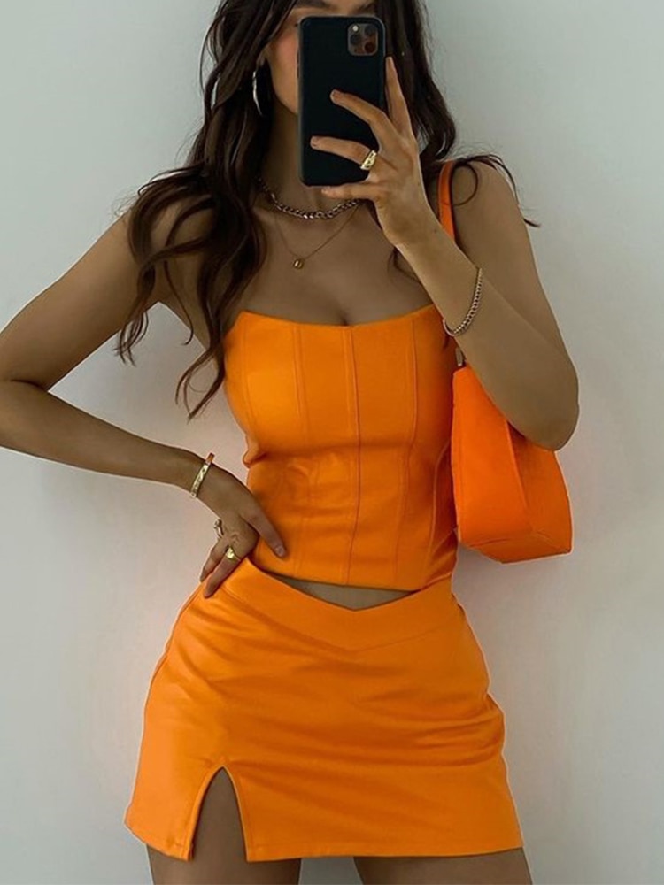 Udsalg! sommer crop top kvinder fiskeben dobbelt lag pink pu læder sexet crop top dame klubtøj fest