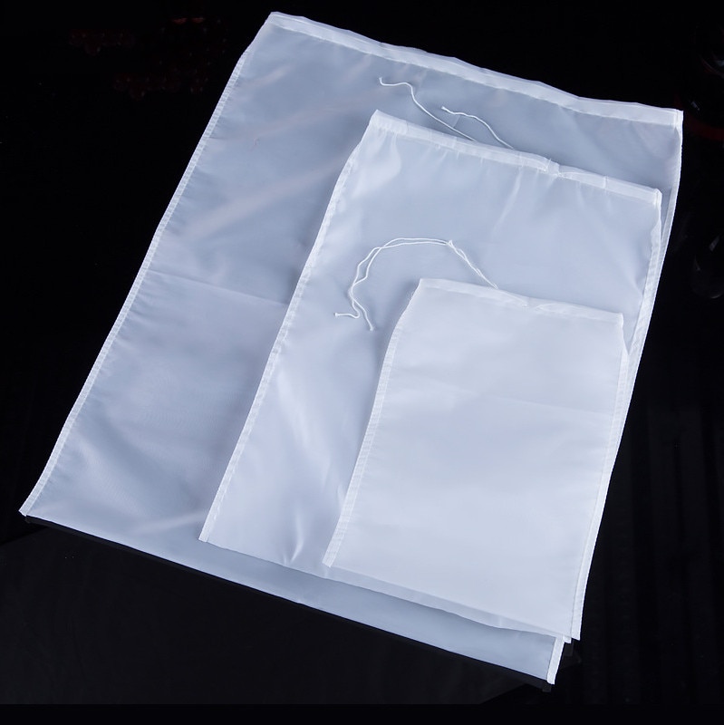 3 poser nøttemelkpose kommersiell gjenbrukbar mandelmelkpose sil finmasket nylon osteduk kaldbrygg kaffefilter 300 mesh