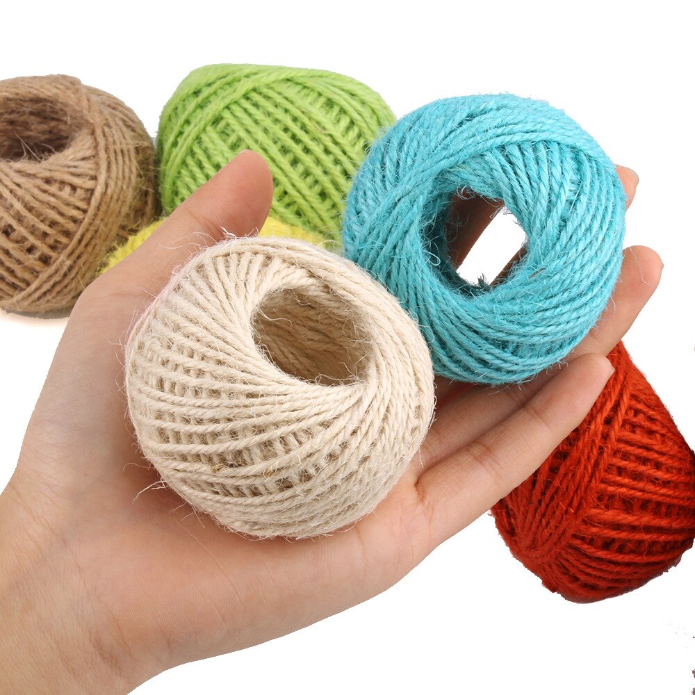 30M/Roll Natural Burlap Hessian Jute Twine Cord Hemp Rope Party Valentine Wrapping Cords Thread DIY Packaging Supplies