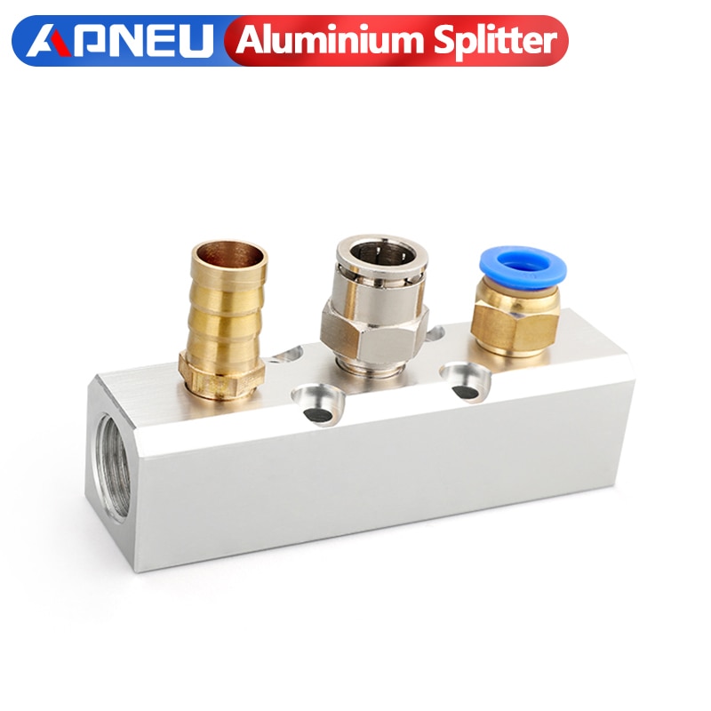 Aluminium Splitter 1/2" pt Thread Port 2 3 4 5 6 7 8 9 10 way 1/4 Pneumatic Air Manifold Distributor Connector