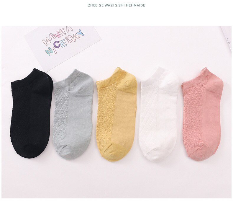 Calcetines de algodón a rayas para mujer, medias pequeñas y frescas de , 5 pares: Multicolor