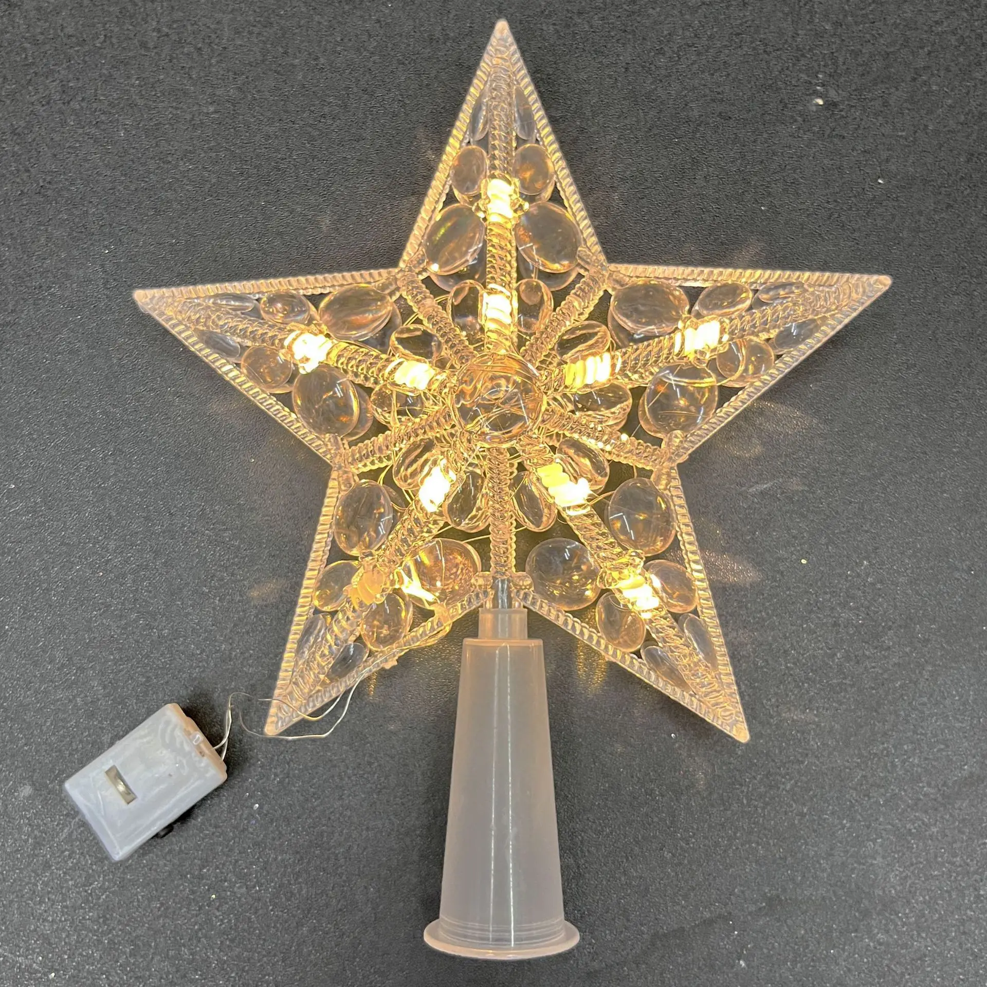 Weihnachten Stern LED Nachtlicht Weihnachtsbaum oben fünfzackigen Stern Lampe Hochzeit Party Garten Weihnachten Dekoration Leuchtende Lieferungen: M / Olive