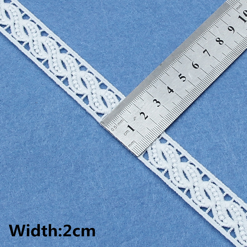 5 jardów białej bawełny haftowanej koronki wstążki tkaniny DIY szycia ręcznie robione materiały rzemieślnicze ubrania dekoracja domu