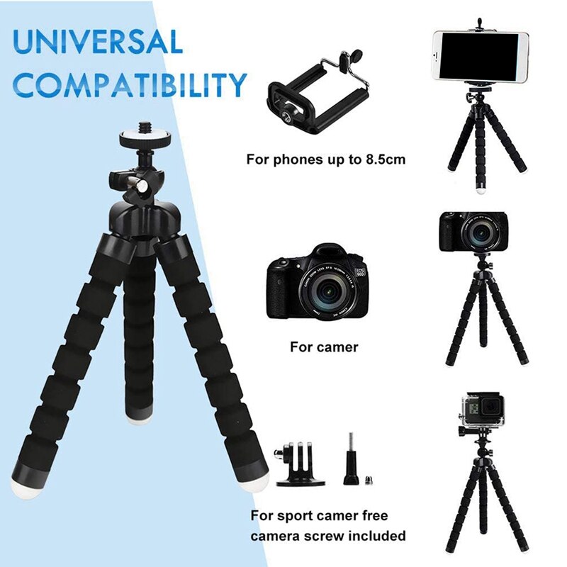 Handystativ, flexibles kamerastativ mit schnellverschluss, verstellbares reisestativ für smartphones und kameras
