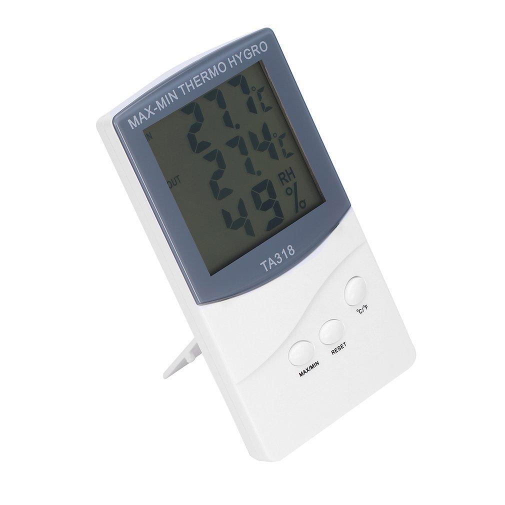 Digitale LCD thermometer C/F schakelbare binnen/buiten dual temperatuur alarm kamertemperatuur meter met sensor