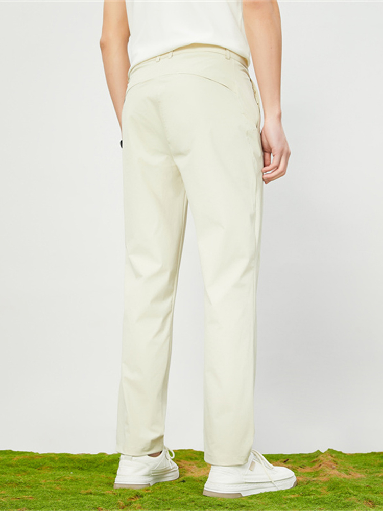 Pantalones informales de secado rápido para hombre, pantalones de Golf elásticos de nailon y LICRA ligeros, pantalones de seda helada con 4 bolsillos con cremallera, verano