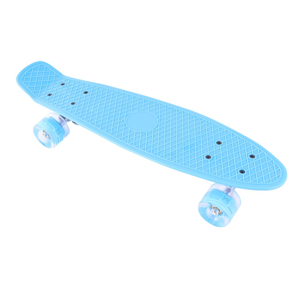 1Pc Four-Wheeled Scooter Flashing Wheel Skateboard Street Dancing Skateboard for Outdoor (Blue)