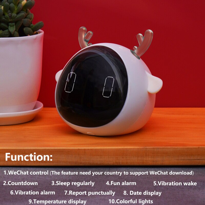 Cute Pet Sheep Deer Alarm Clock Intelligent Colorful Electronic Mini Digita Sleep Kids Desk Table Clock