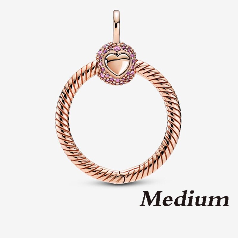 S925 Momente Kleine Pavé O-förmigen Charme Anhänger, exquisite Und Hohe Schmuck Für Frauen Als Fit Original Armband: PD654 Medium