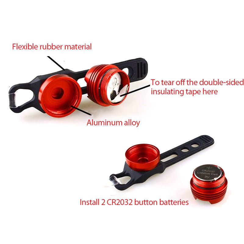 Bicycle Rear Light Aluminium Bicycle Super Bright LED Lights Front Rear Tail Helmet Flashing Lamp Waterproof Safety Warning Lamp