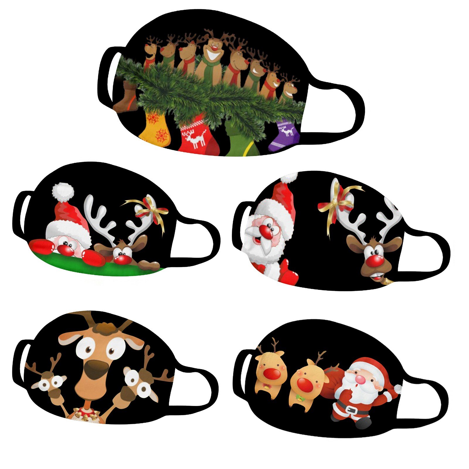 5Pcs Kerst Outdoor Maskers Kerst Decoraties Voor Huis Vrolijk Kerstfeest Kerstman Herten Beer Gelukkig Nieuwjaar Navidad
