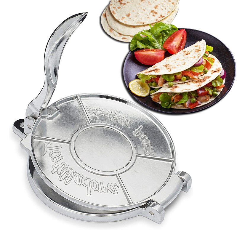 Molde de aluminio para hacer tortillas, prensa de Tortilla mexicana, plegable para el hogar, harina de maíz para hornear, herramienta para asar, accesorios de cocina