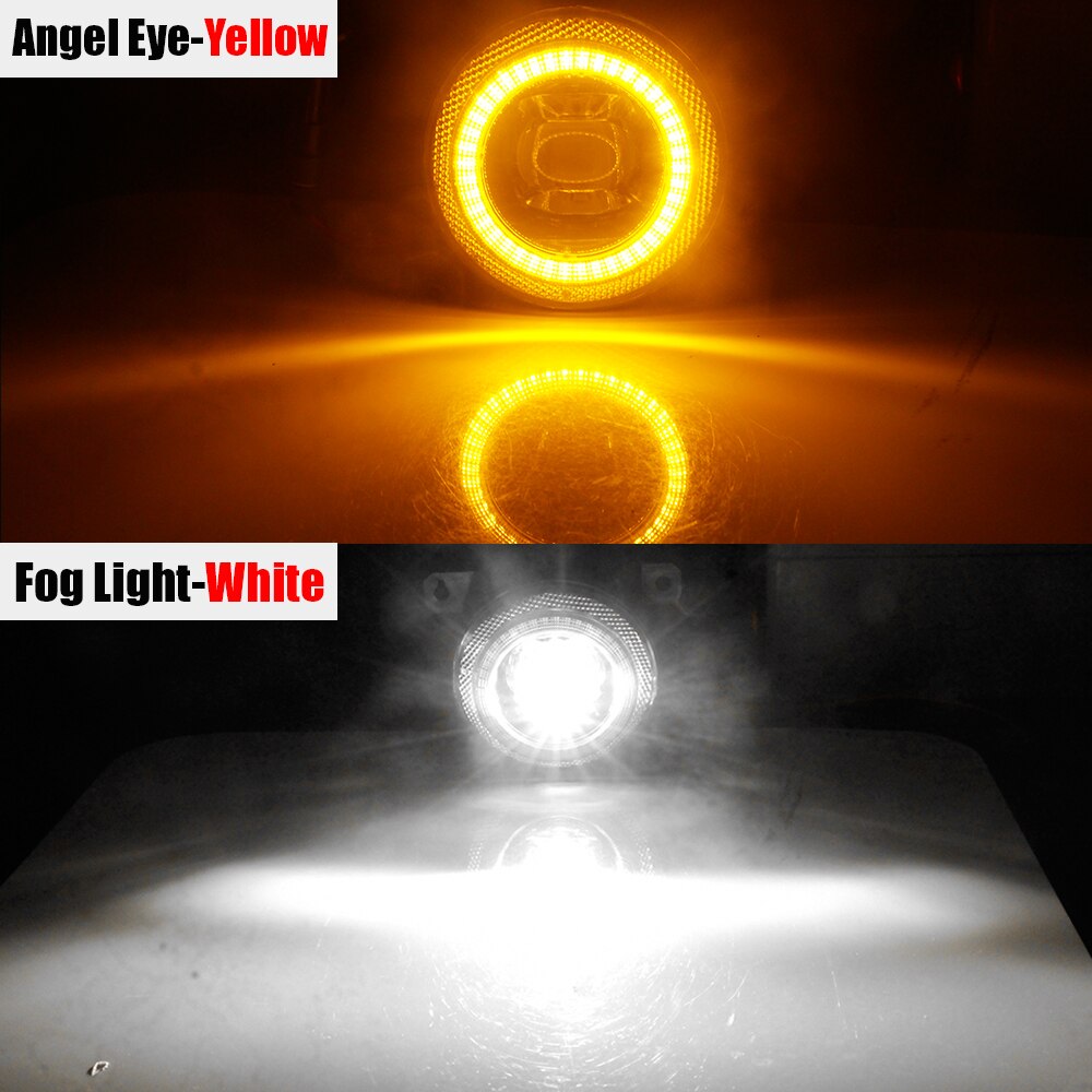 Samochód anioł oko światło przeciwmgielne 30W 8000lm doprowadziło DRL lampa przeciwmgielna 12V dla Subaru leśniczy WRX STI chory Impreza BRZ XV spuścizna Justy Levorg: żółty i biały
