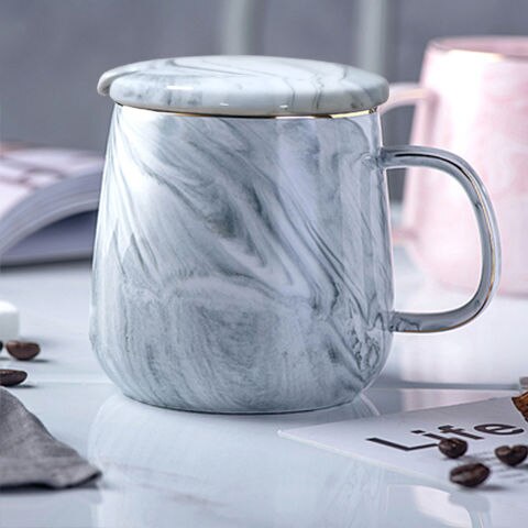 European Phnom Penh Milk Coffee Mugs Marble Pattern Breakfast Water Mug Office Home Drinkware Tea Cup Lover's: B