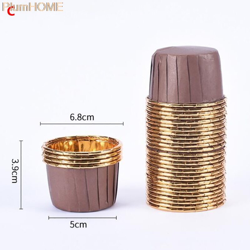 50Pcs Large 5039 Aluminum Foil Wrapper Paper Gold Cupcake Liner Baking Cup Muffin Cupcake: ZXHG1997-C