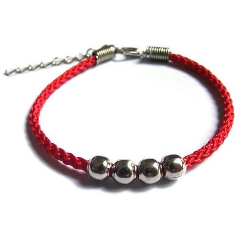 Klassieke Rode Touw Lederen Zwarte Armband Rode Draad Lijn Sieraden Rode Draad Armband Voor Vrouwen Mannen Kreeft Armbanden: RED