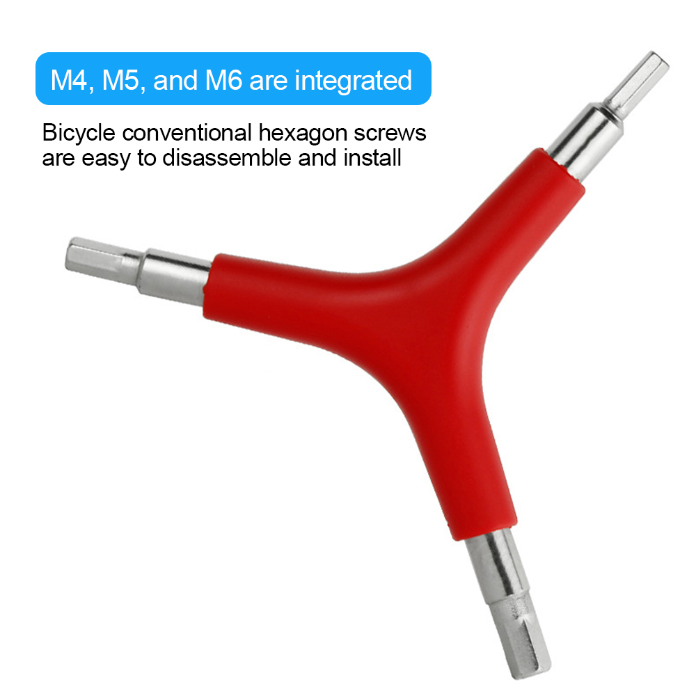 Chave sextavada de bicicleta, 4/5/6mm, 3 vias, formato y, aço multifuncional, mtb, ferramenta de reparo de bicicleta de estrada, ciclismo, chave allen, ferramentas manuais