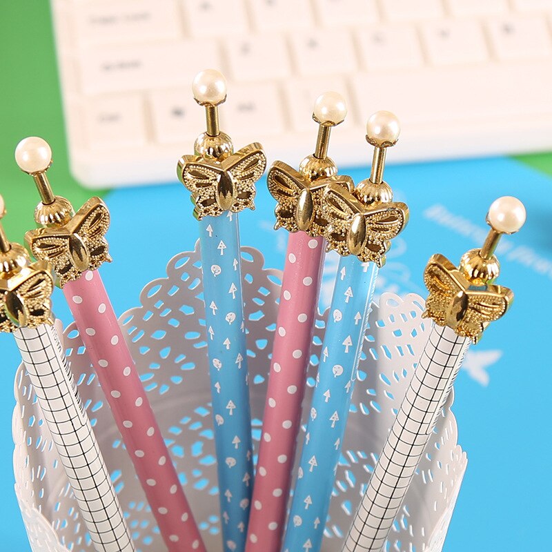 36 stk kawaii automatisk blyant sød perle sommerfugl mekaniske blyanter 0.5mm børn skoleelev skriveredskaber koreansk blyant