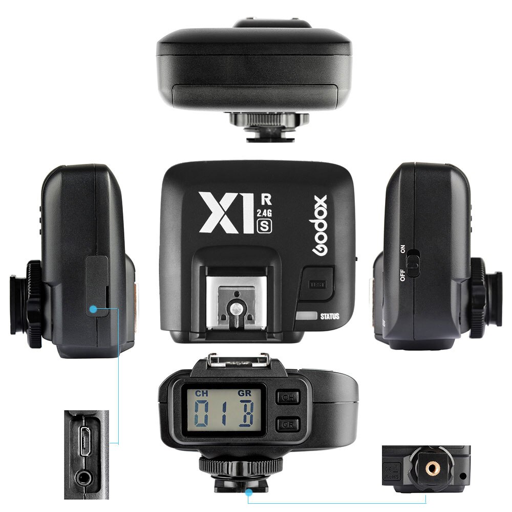 Godox Original en Stock X1R-S receptor inalámbrico de 2,4G para transmisor de disparador de X1T-S para Sony A58 A7RII A7II A99 A7R A6300