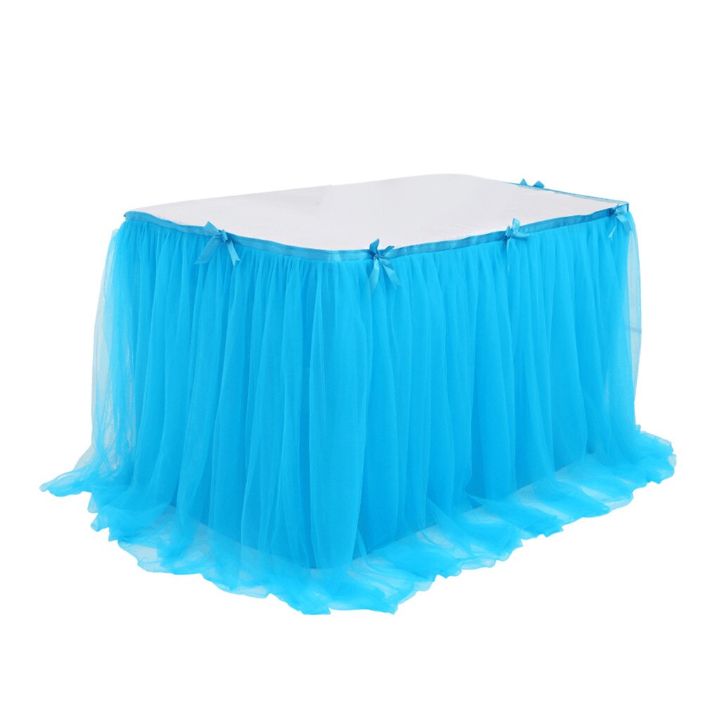 Wedding Party Tutu Tulle Table Skirt Cover Tableware Cloth Baby Shower Party Home Decor Table Skirting Birthday Party