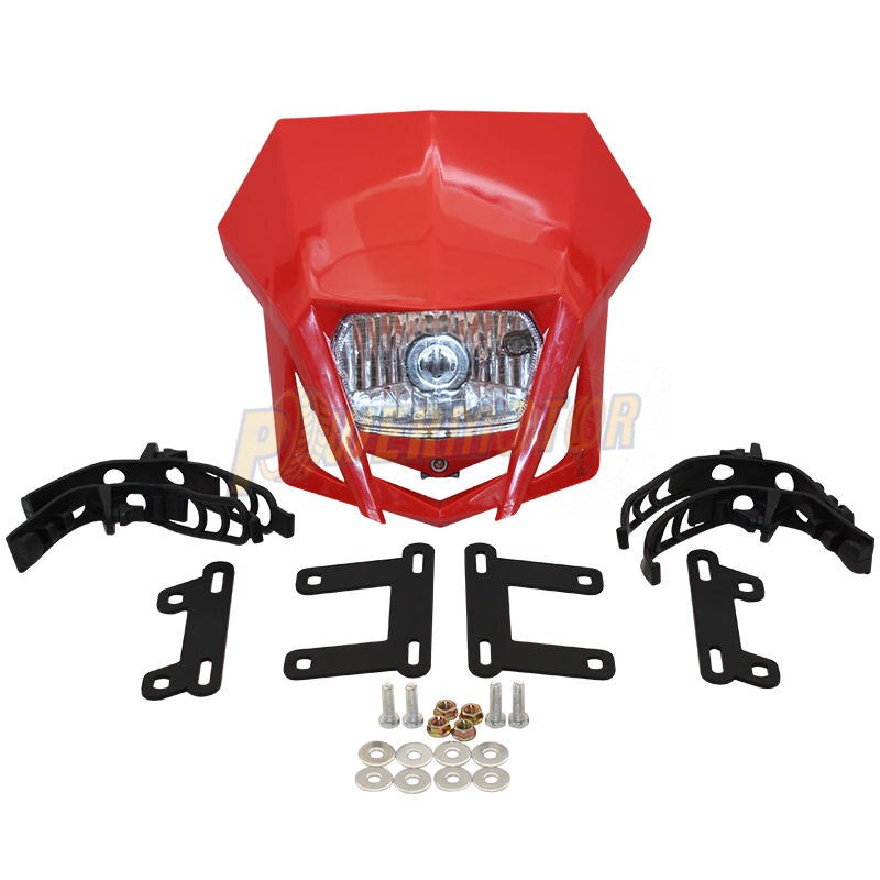 Motorrad Scheinwerfer Verkleidung Universal- Dual Sport Motorrad Scheinwerfer Schmutz Fahrrad Kopf Lampe Moto-Cross für HONDA XR CRF 150 230: verrotten