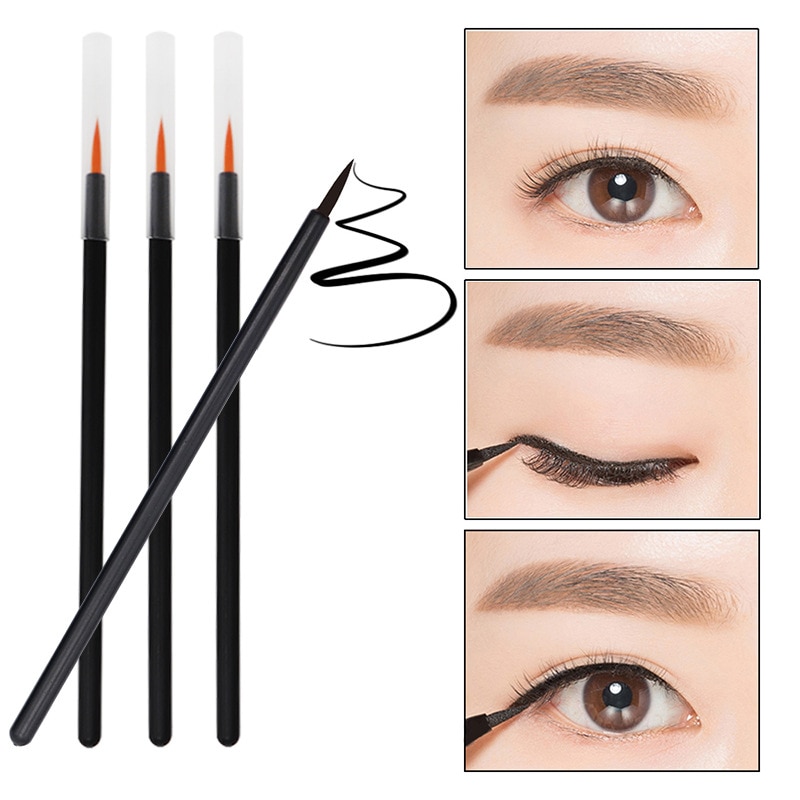 100pcs Disposable Eyeliner Brushes Individual Applicator Superfine Fibre Swab Eye Liner Liquid Wand Eye Liner Brush