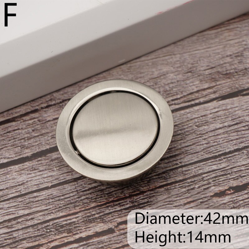 Nordic Simple Hidden Door Handles Stainless Steel Recessed Flush Pull Cabinet Invisible Round Door Handle Pull Hardware: F