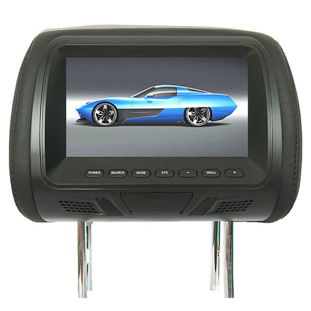 Universal 7 "nakkestøtte monitor bil bil  mp4 mp5 afspiller bag nakkestøtte hd digital skærm display bil nakkestøtte dvd afspiller: Sort