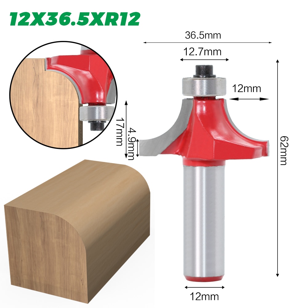 1pcs 12mm shank Corner Round Over Router Bit with BearingMilling Cutter for Wood Woodwork Tungsten Carbide