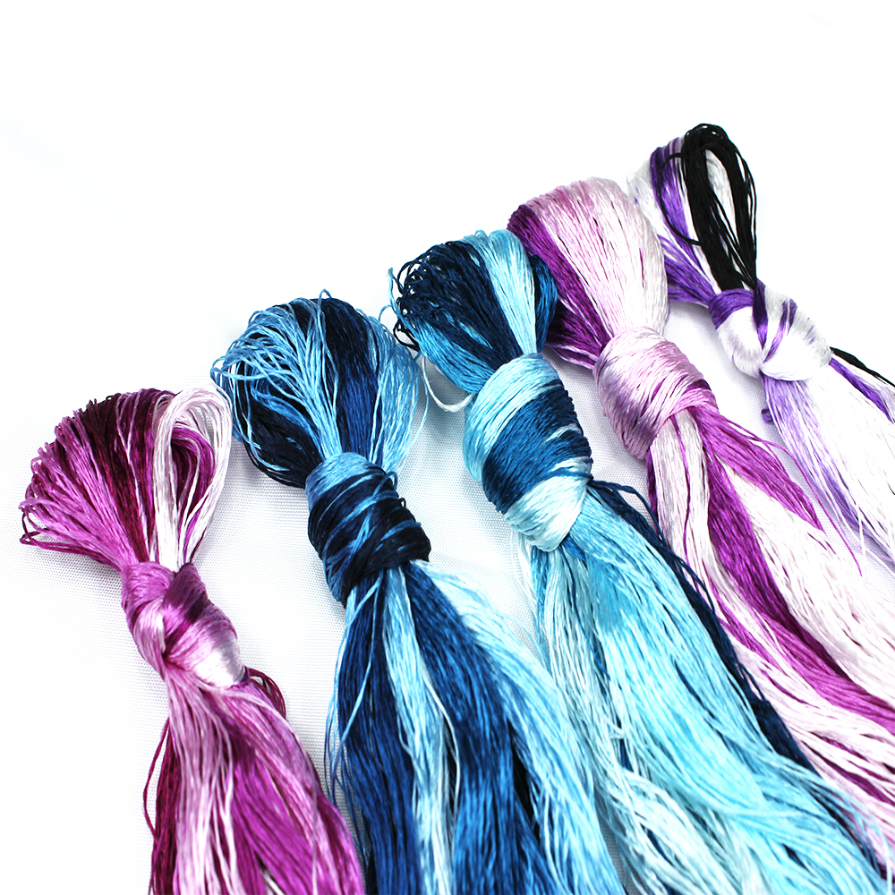 8 sztuk nici robić haftowania ręcznie haftowane nici jedwabne Spiraea jedwabne linie