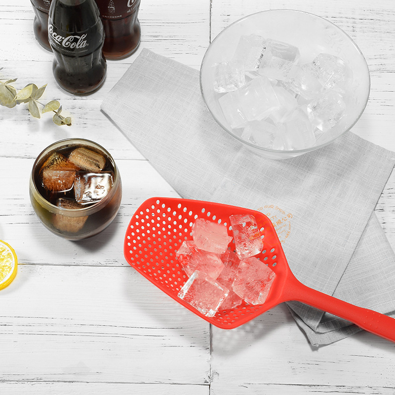 Non-Stick Water Leakage Shovel Long Scoop Plastic Hangable Storage Kitchen Gadgets Portable Cooking Tool Kitchen Accessories