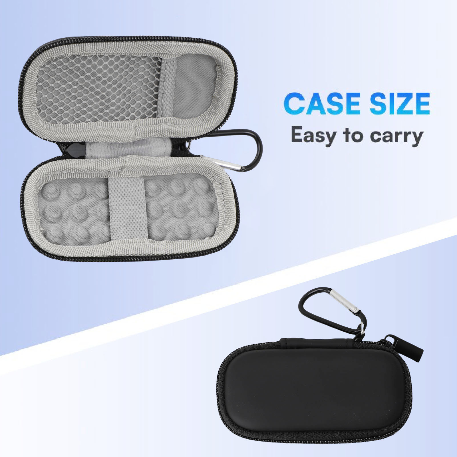 Custodia rigida da viaggio adatta antiurto per KardiaMobile portatile facile da usare con cinturino con fibbia da arrampicata per lo sport