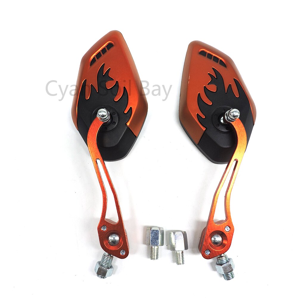 9 colores plano espejo 8mm 10mm tornillos Universal espejo retrovisor de motocicleta aleación de aluminio varilla + carcasa de plástico