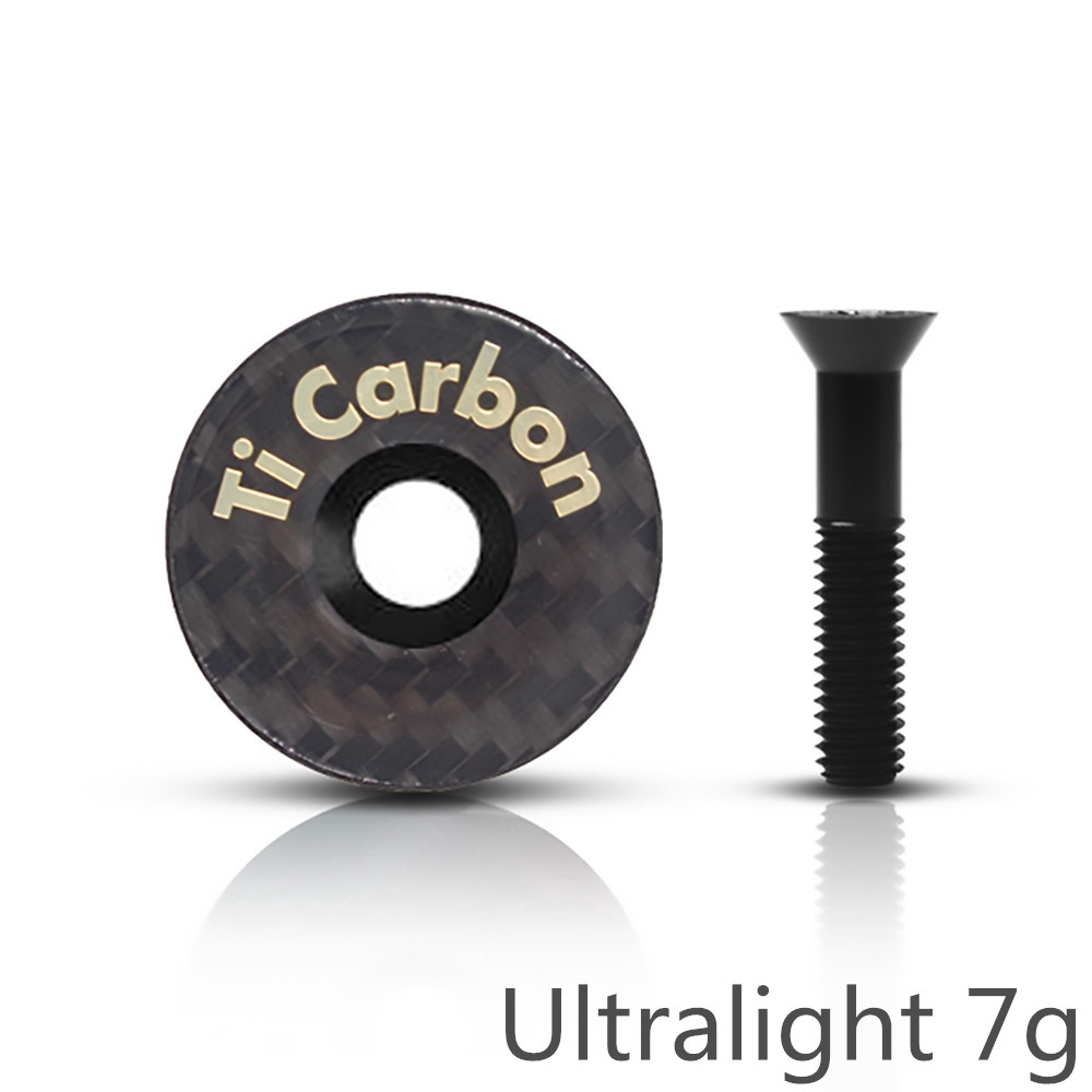 Capuchon supérieur de tige de vélo en carbone avec vis pour Tube de fourche de direction de 31.8mm-28.6mm 1 1/8 pouces OD2, couvercle de capuchon de casque