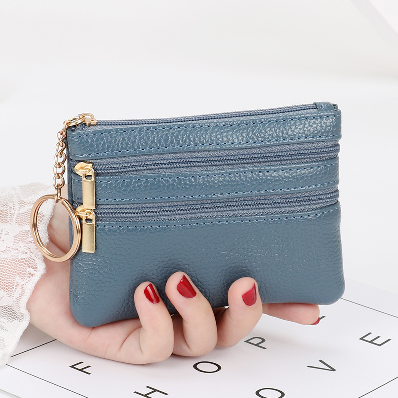 2023 Mode Vrouwen Portemonnee Clutch Drie Rits Vrouwelijke Korte Kleine Portemonnee Nieuw Zachte Mini Kaarthouder Portemonnee Geldzak: Goud
