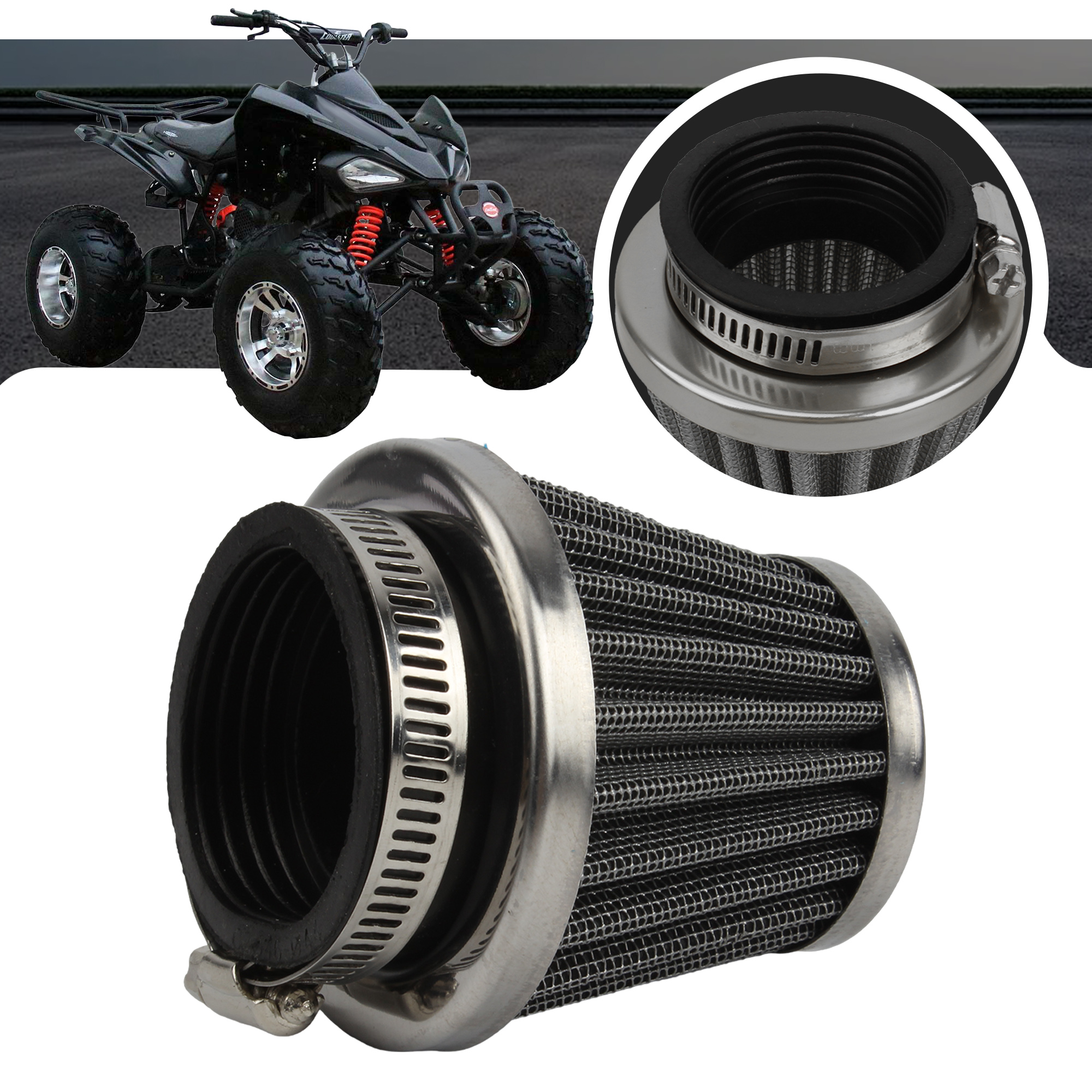 Motorcycle Air Filter 35mm 38mm 42mm Filters Universal Carburetor Air Intake Filter Washable Replacement Motocross ATV Dirt Bike